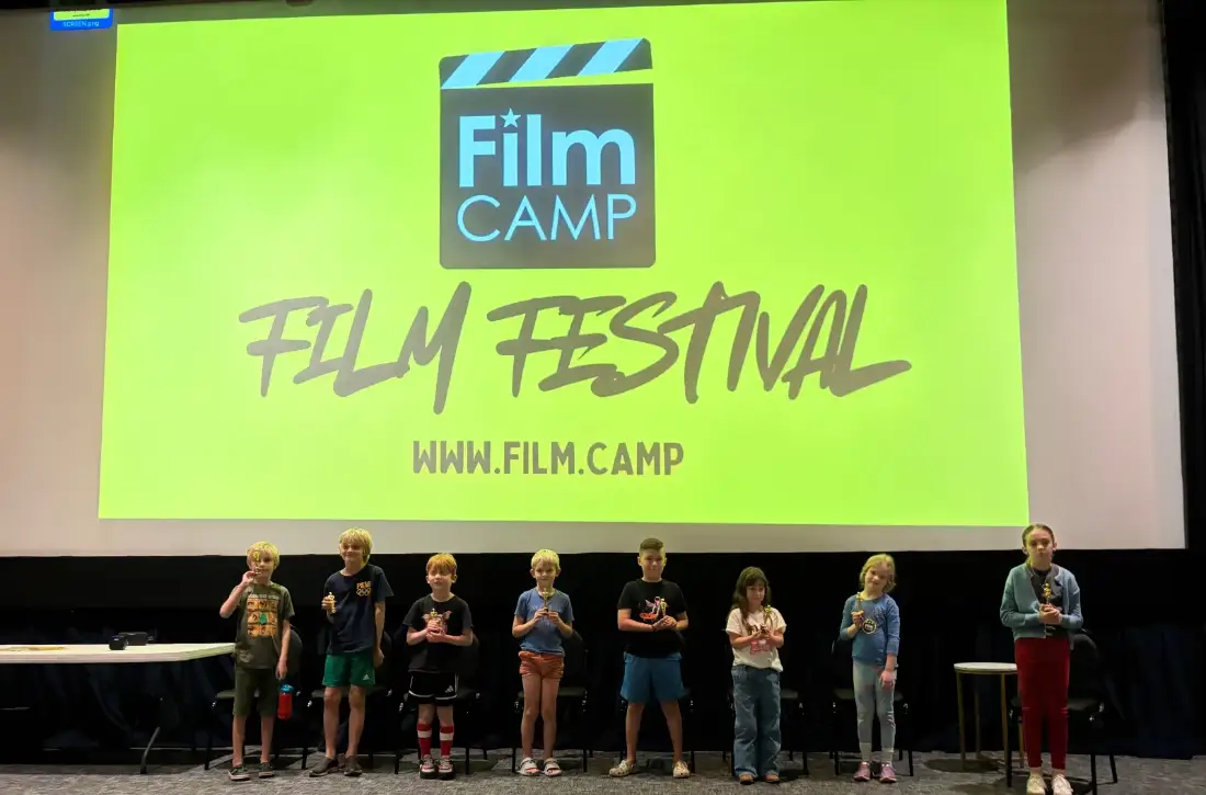A camp crew shooting a scene